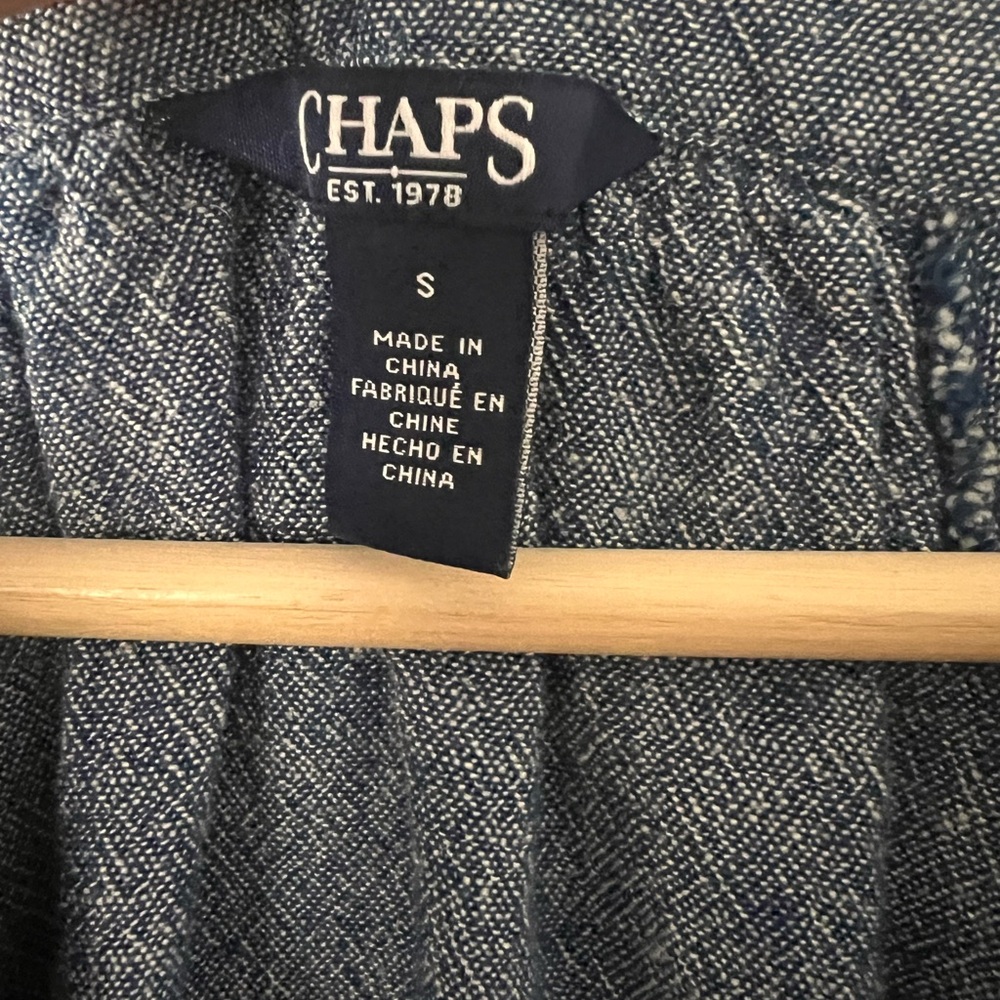 Chaps Heathered Blue Blouse - Picture 6 of 10